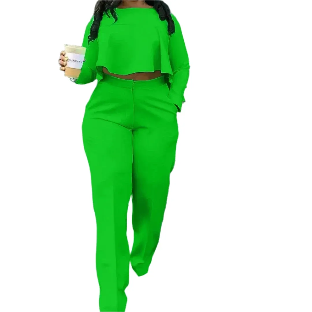 Women's Two-Piece Tracksuit Set – Dashiki African Print Long Sleeve Top & Pants Matching Set for Spring/Summer Party