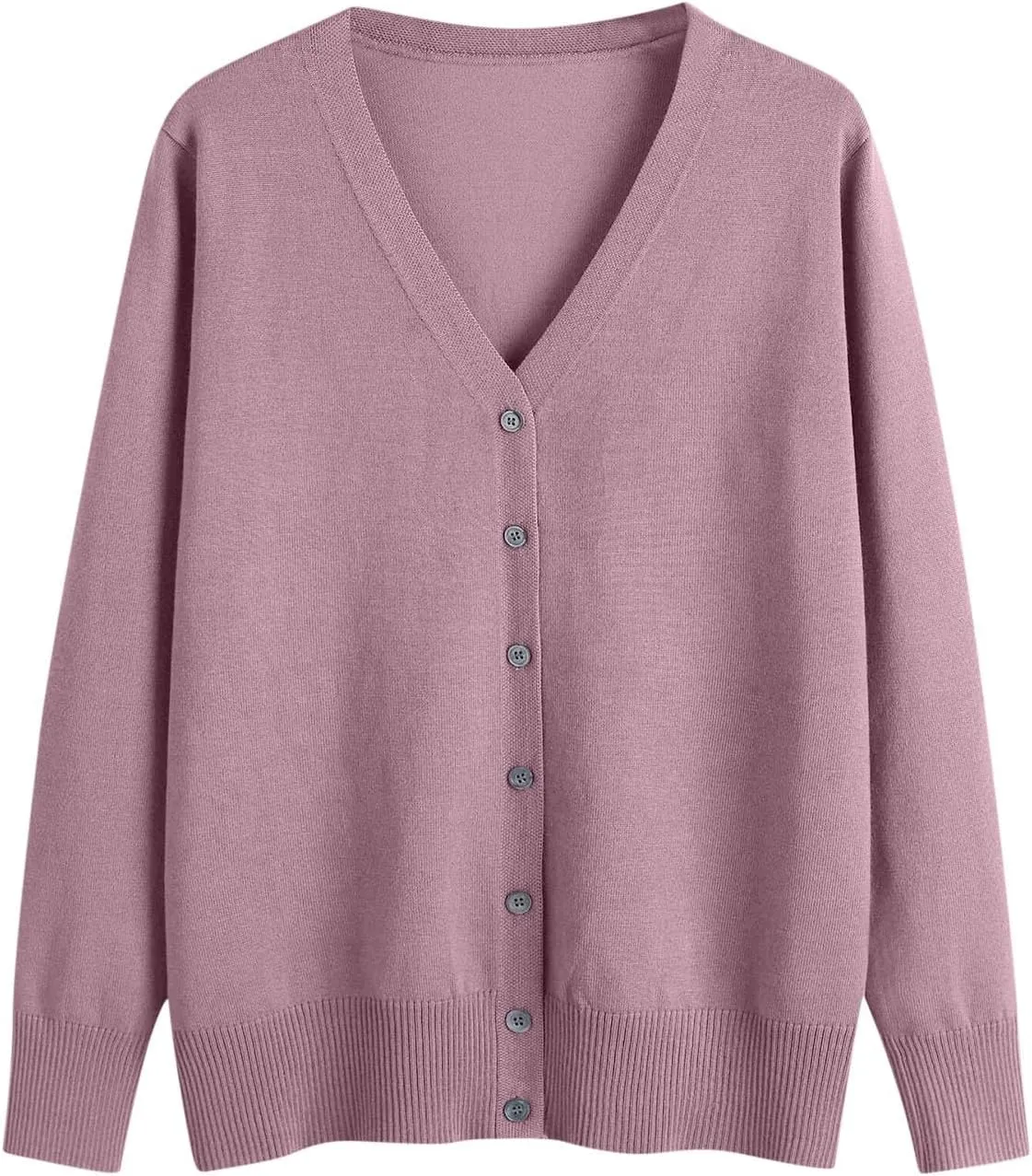 Women's V Neck Button Down Knitwear Sweaters Cardigan Classic Solid Color Casual Long Sleeve Soft Basic Knit Tops 2025