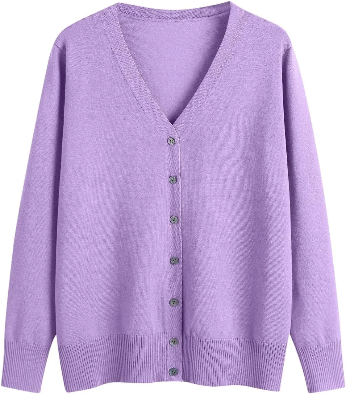 Women's V Neck Button Down Knitwear Sweaters Cardigan Classic Solid Color Casual Long Sleeve Soft Basic Knit Tops 2025