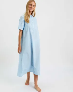 Women's Victoria Cotton Short Sleeve Nightgown - Blue