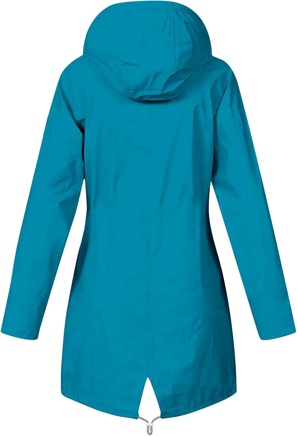 Womens Waterproof Rain Jacket Lightweight Midi Raincoat Lined Rain Coat Outdoor Hooded Soft Lightweight Windbreaker