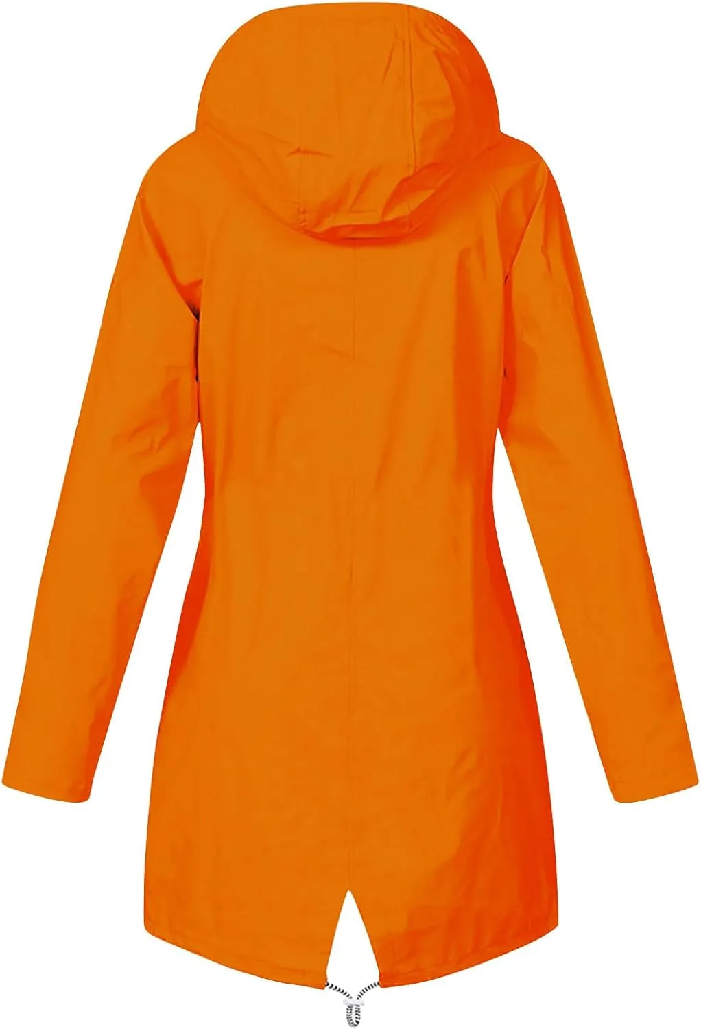 Womens Waterproof Rain Jacket Lightweight Midi Raincoat Lined Rain Coat Outdoor Hooded Soft Lightweight Windbreaker