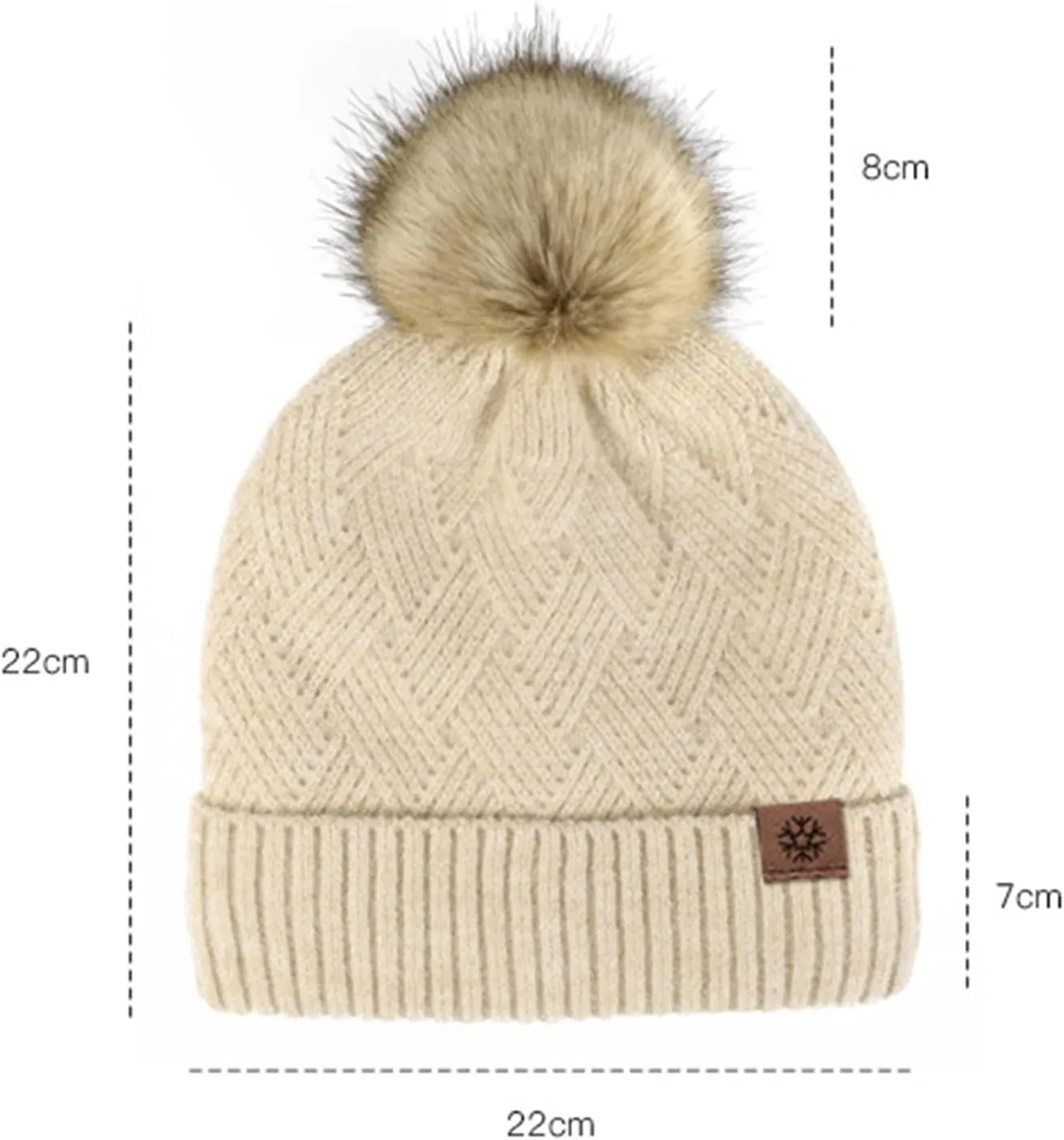 Women's Winter Beanie Hat Fashion Knit Warm Skull Cap with Pom Pom Beanie for Women