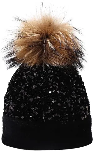 Women's Winter Beanie Hat Fashion Knit Warm Skull Cap with Pom Pom Beanie for Women