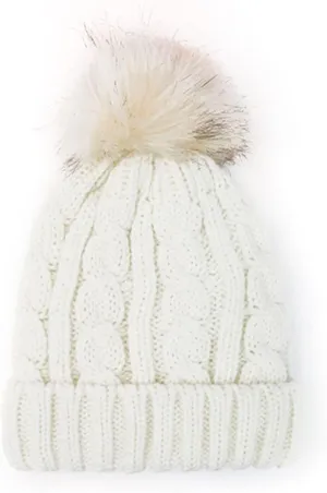 Womens Winter Beanie Hat Warm Fleece Lined Knitted Cap with Pom Pom Outdoor Runner Cap