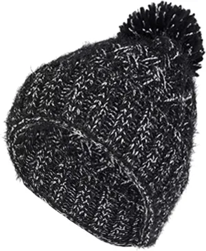 Womens Winter Beanie Hat Warm Fleece Lined Knitted Cap with Pom Pom Snow Cuff Beanie Ski Cap