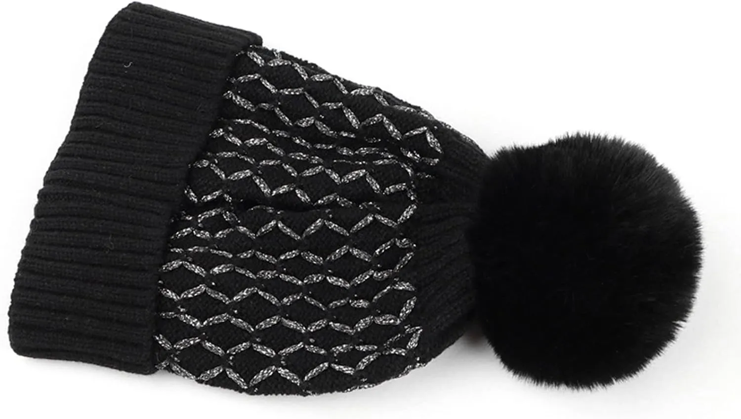 Women's Winter Beanie Warm Fleece Lined Knitted Cap with Pom Pom Beanie for Women