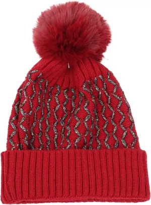 Women's Winter Beanie Warm Fleece Lined Knitted Cap with Pom Pom Beanie for Women