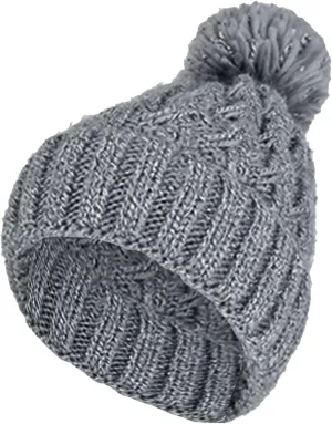 Women's Winter Beanie Warm Fleece Lined Knitted Cap with Pom Pom Snow Cuff Beanie Ski Cap