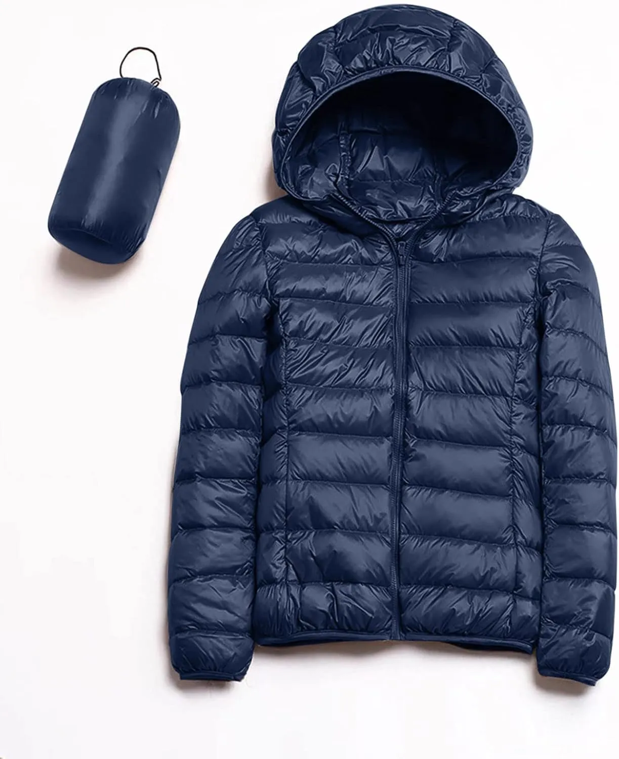 Womens Winter Coats Lightweight Packable Hooded Puffer Jacket Down Coats Waterproof Ski Jacket Warm Windproof Trench Coat