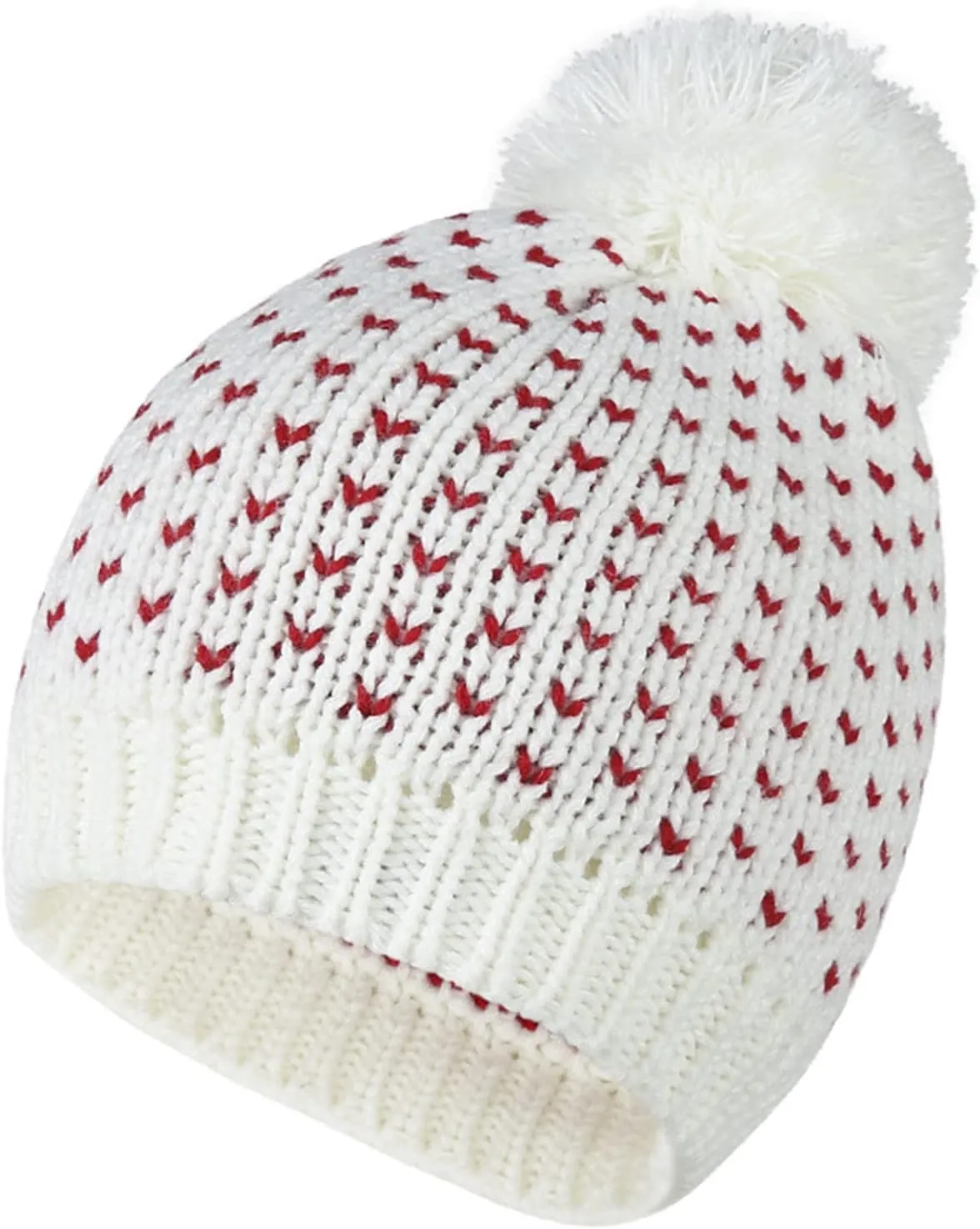 Womens Winter Knitted Hat Pompom Beanie Hats Warm kull Cap for Fall Cold Weather