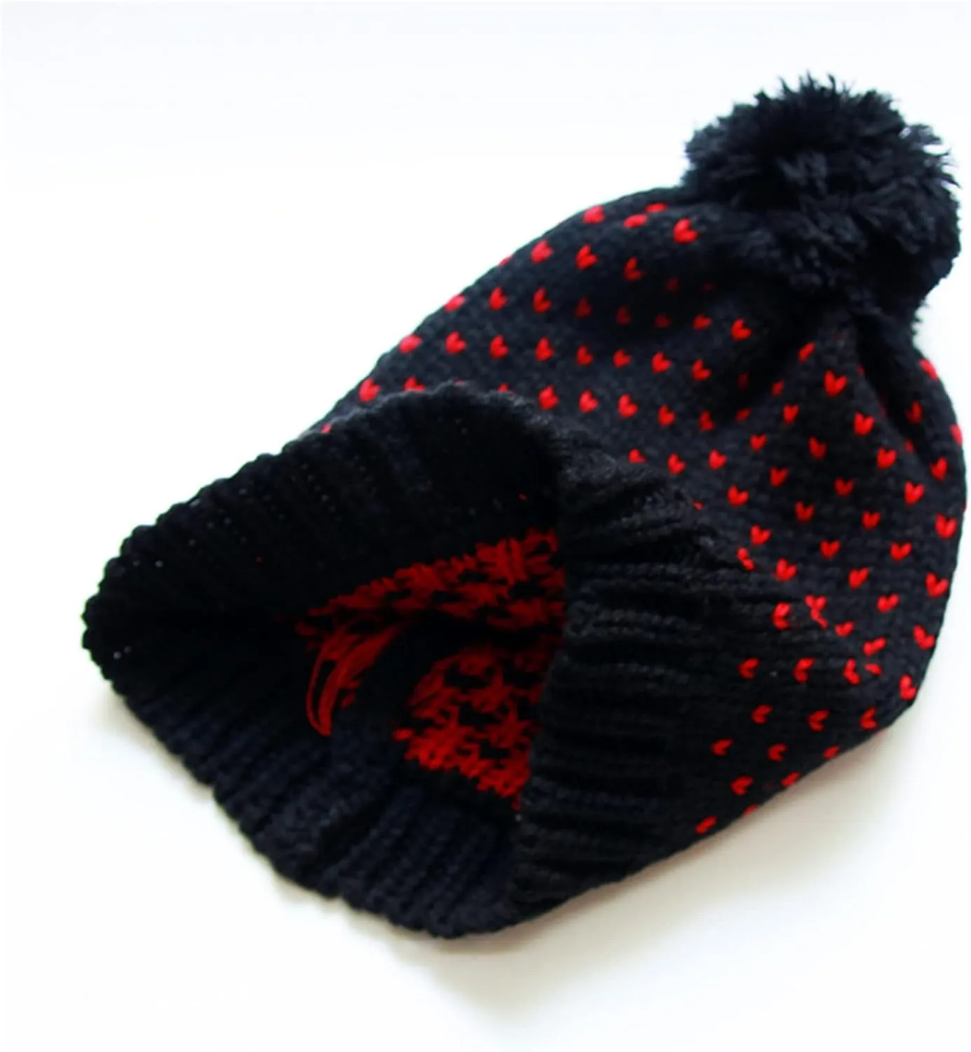 Womens Winter Knitted Hat Pompom Beanie Hats Warm kull Cap for Fall Cold Weather