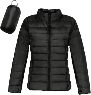 Womens Winter Lightweight Warm Puffer Jacket Fashion Cropped Zipper Down Coat Casual Solid Long Sleeve Quilted Outwear