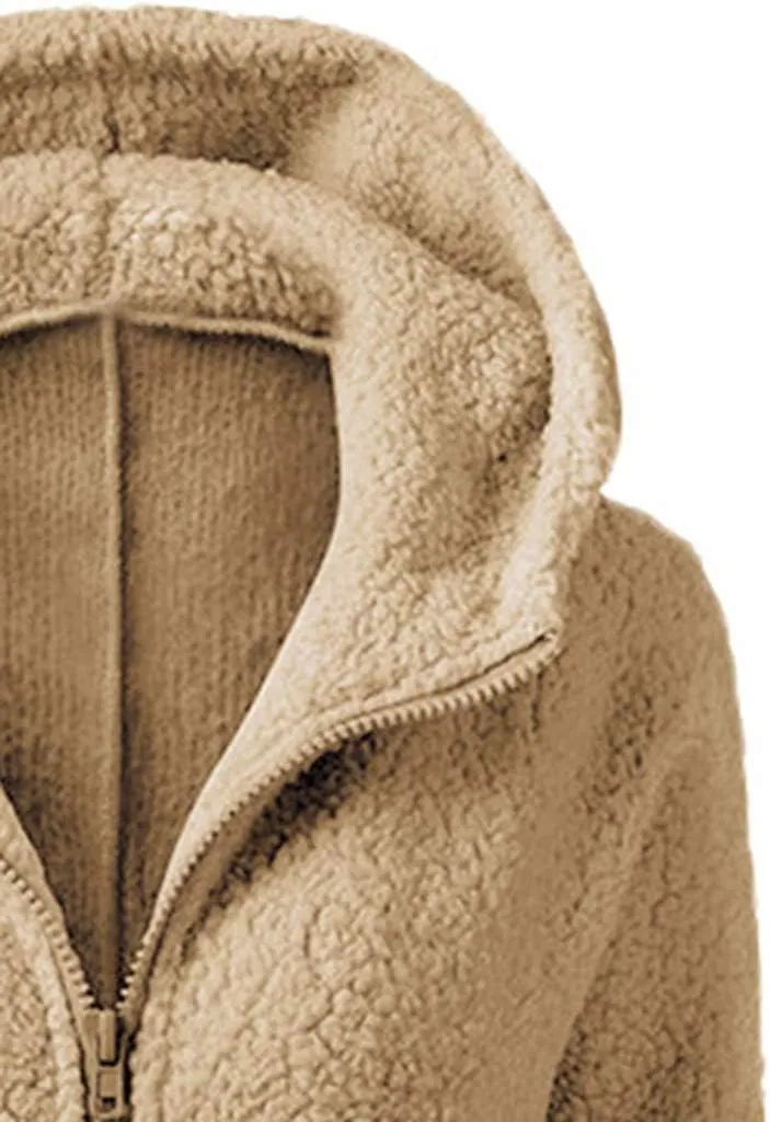 Womens Zip Up Hoodies Lightweight Fleece Lined Fall Winter Coats Comfy Warm Plus Size Sherpa Jackets with Pockets