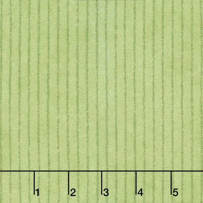 Woolies Flannel - Stripe Light Green Yardage