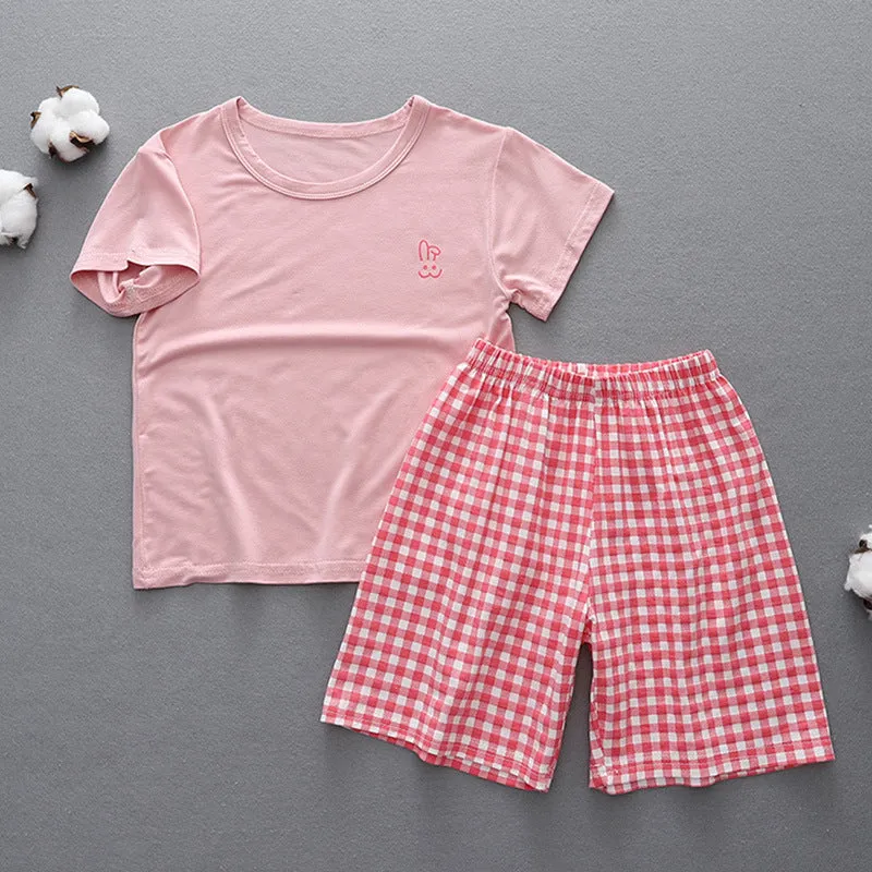xiangtuibao  Children's Pajamas Summer Thin Modal Homewear Boys' and Girls' Short-Sleeved Shorts Suit Parent-Child Clothes Children's Clothing