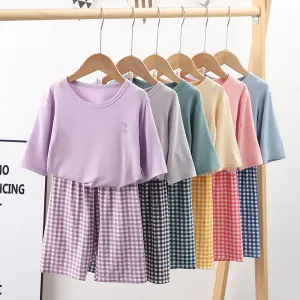 xiangtuibao  Children's Pajamas Summer Thin Modal Homewear Boys' and Girls' Short-Sleeved Shorts Suit Parent-Child Clothes Children's Clothing
