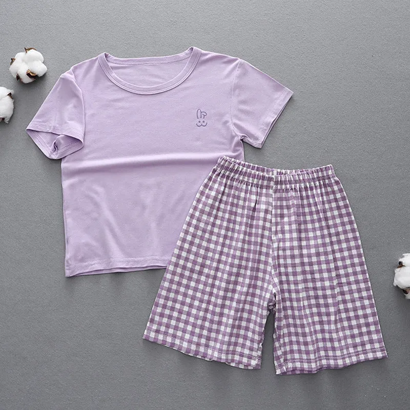 xiangtuibao  Children's Pajamas Summer Thin Modal Homewear Boys' and Girls' Short-Sleeved Shorts Suit Parent-Child Clothes Children's Clothing