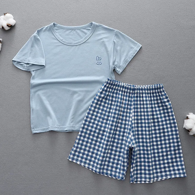 xiangtuibao  Children's Pajamas Summer Thin Modal Homewear Boys' and Girls' Short-Sleeved Shorts Suit Parent-Child Clothes Children's Clothing
