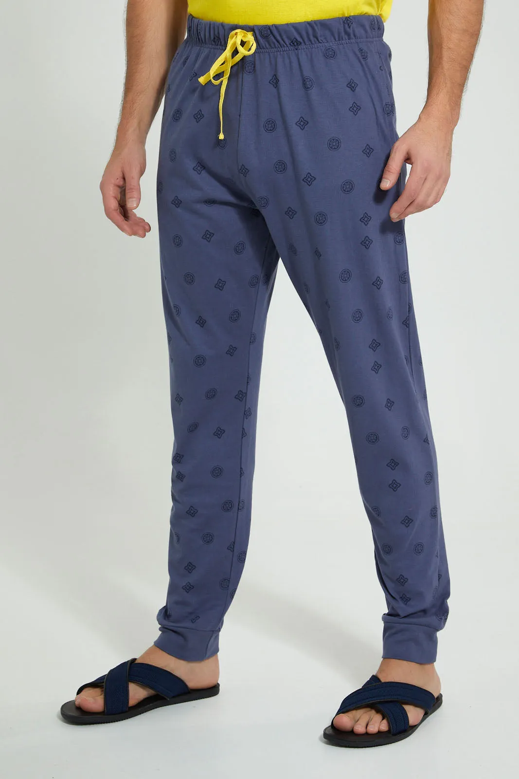 Yellow And Navy Pyjama Set (2 Piece)