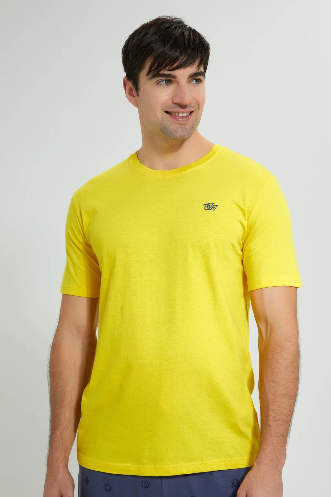 Yellow And Navy Pyjama Set (2 Piece)