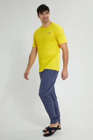 Yellow And Navy Pyjama Set (2 Piece)
