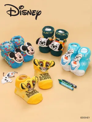 Yellow Bee Boys’ Disney 3D Socks Set – The Lion King, 101 Dalmatians Lucky Dog, Mickey Mouse, and Frozen Olaf
