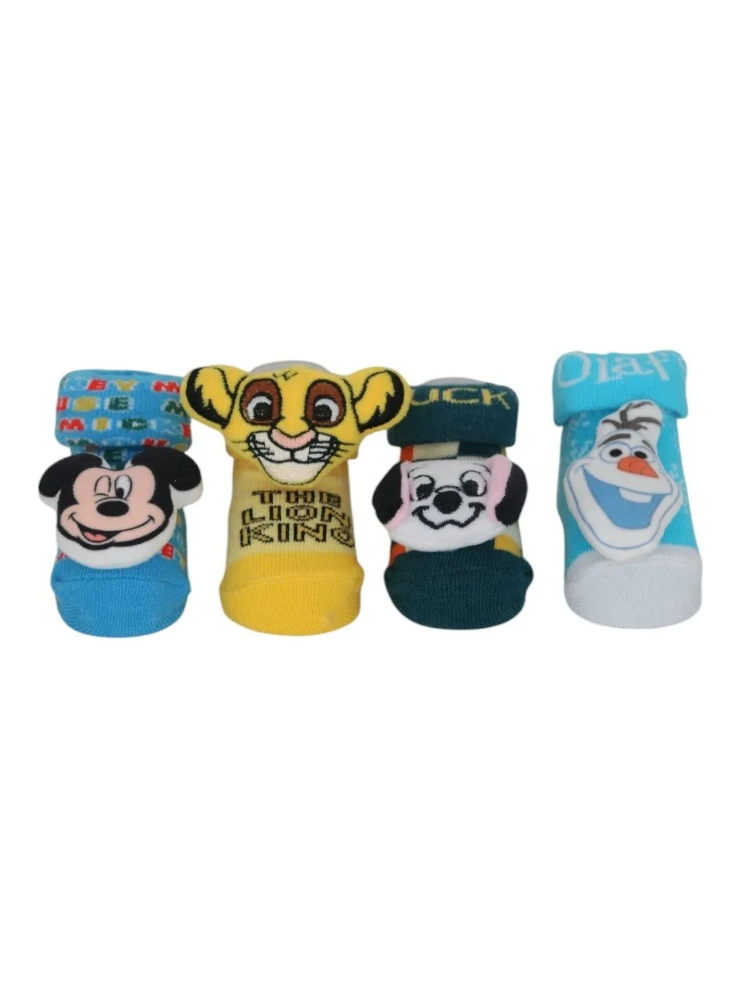 Yellow Bee Boys’ Disney 3D Socks Set – The Lion King, 101 Dalmatians Lucky Dog, Mickey Mouse, and Frozen Olaf