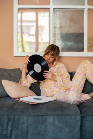 Yellow floral pajama set