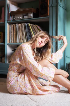 Yellow floral robe