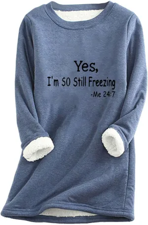 yes,i'm always free zing! Thermal Shaggy Tunic Tops Womens Sherpa-Lined Fleece Pullover Sweatshirt Outerwear Sweaters