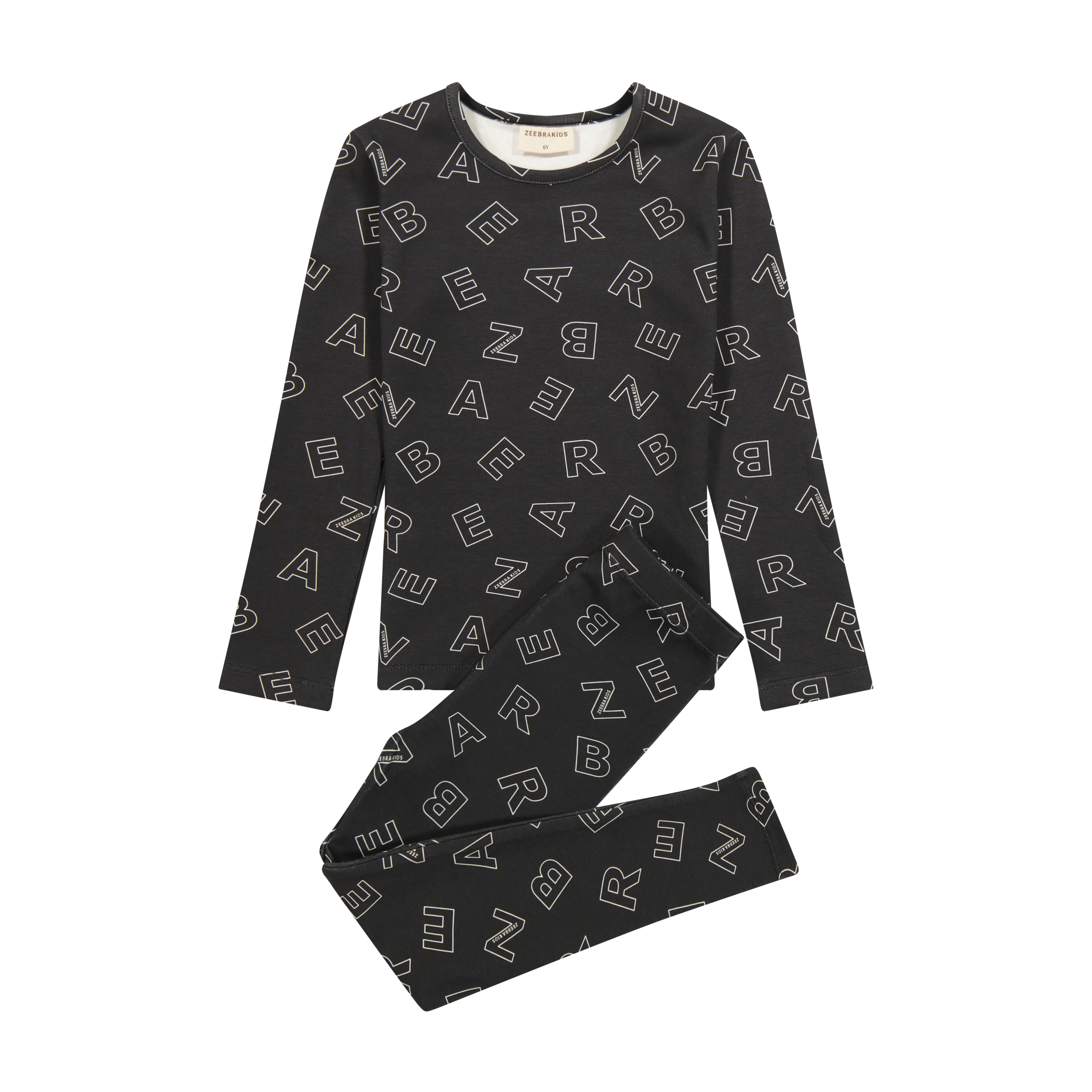Zeebra Kids Ink Scattered Zeebra Pajamas