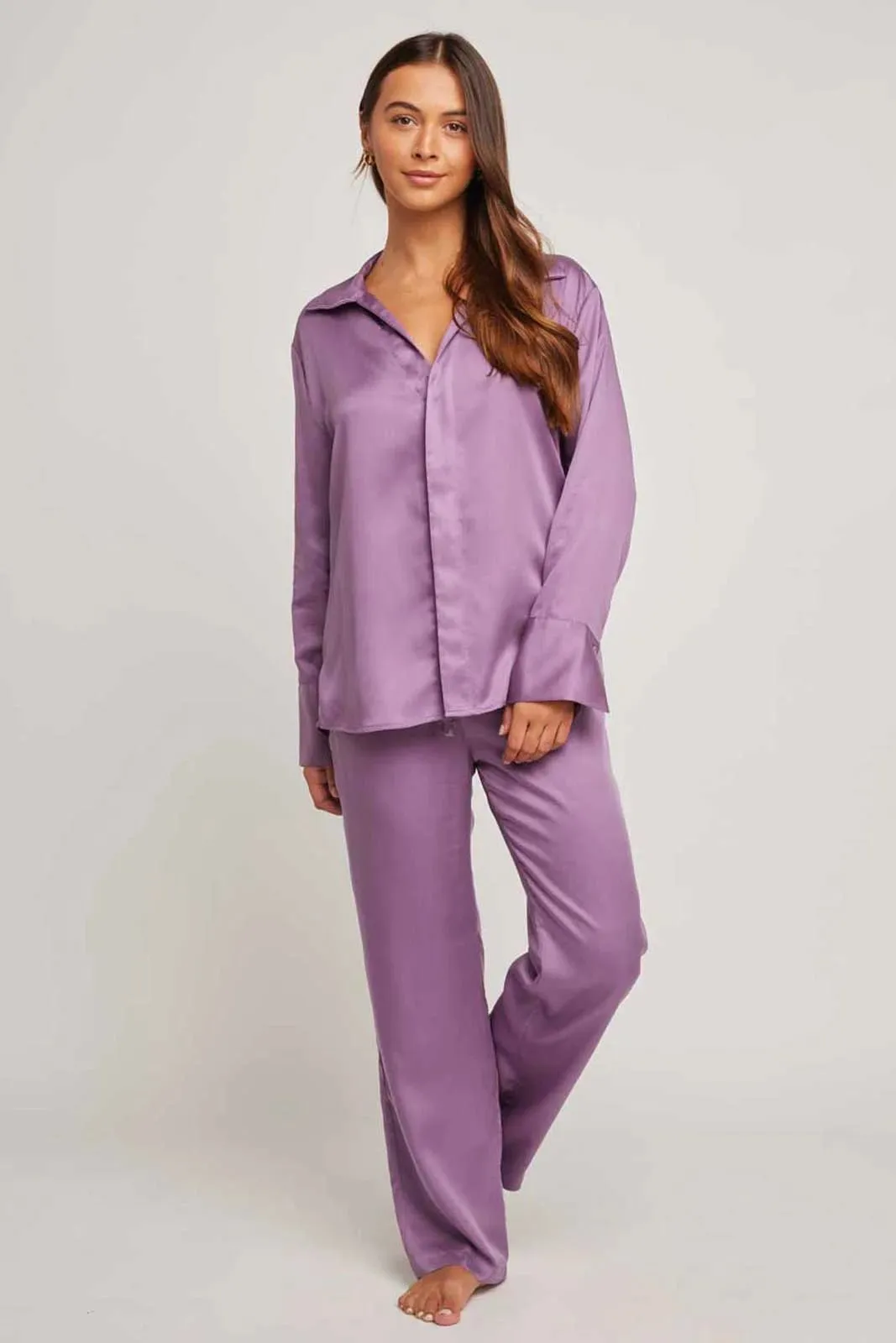 ZEN Long Pyjamas Set in Aubergine